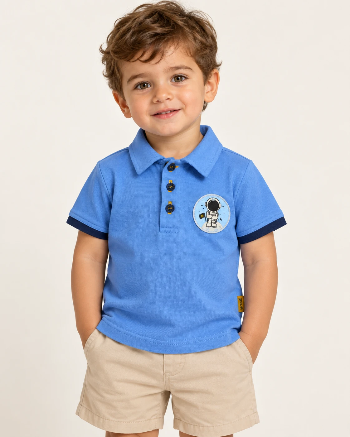 Menino usando a polo