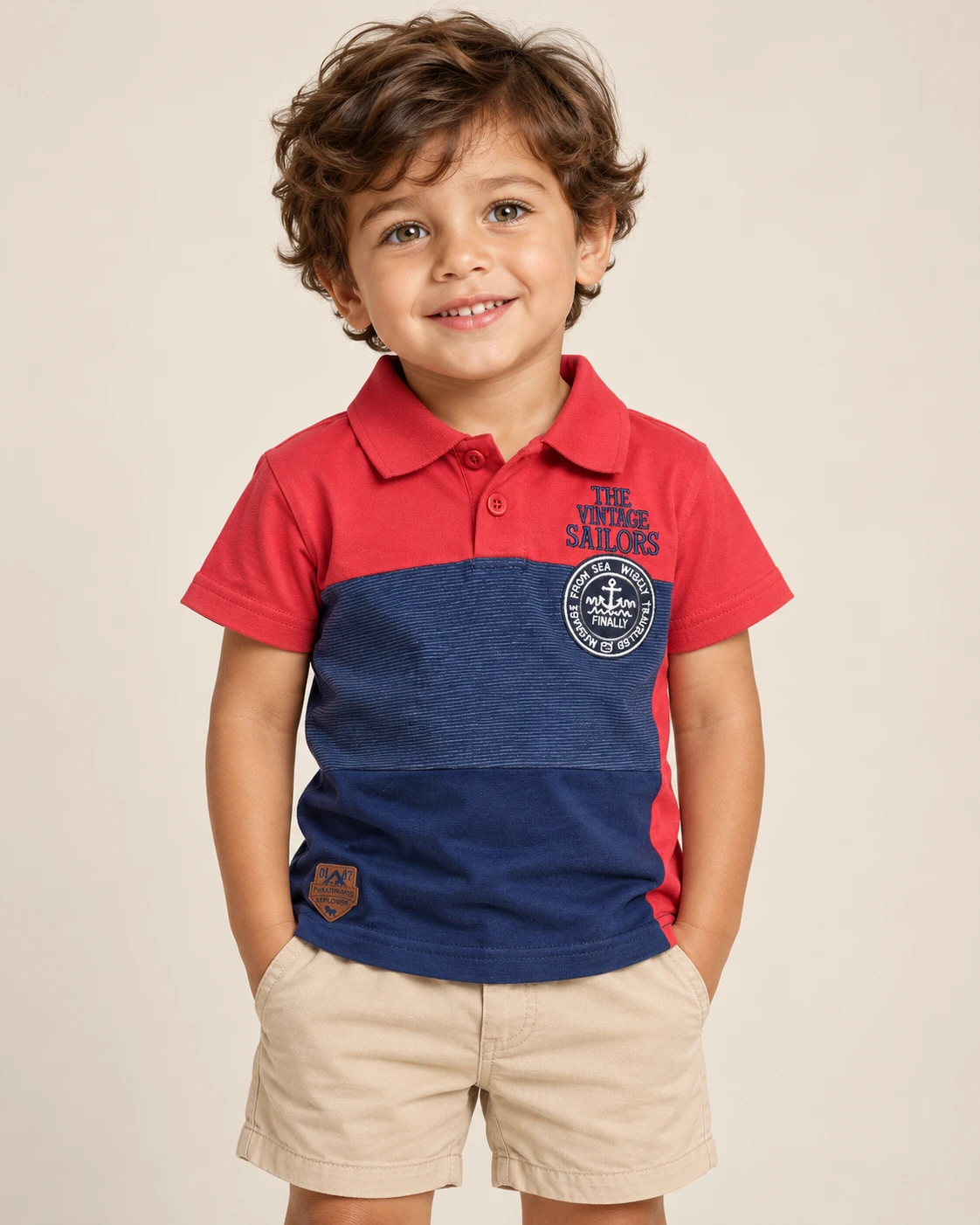 Menino usando a polo