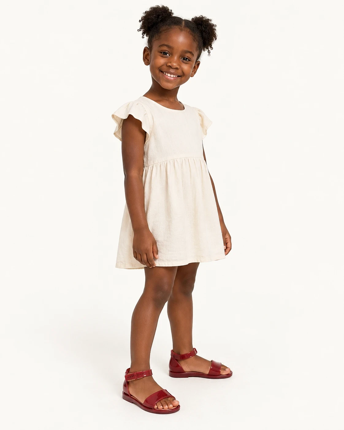 Menina usando as sandálias Mini Melissa vermelhas (foto ilustrativa)