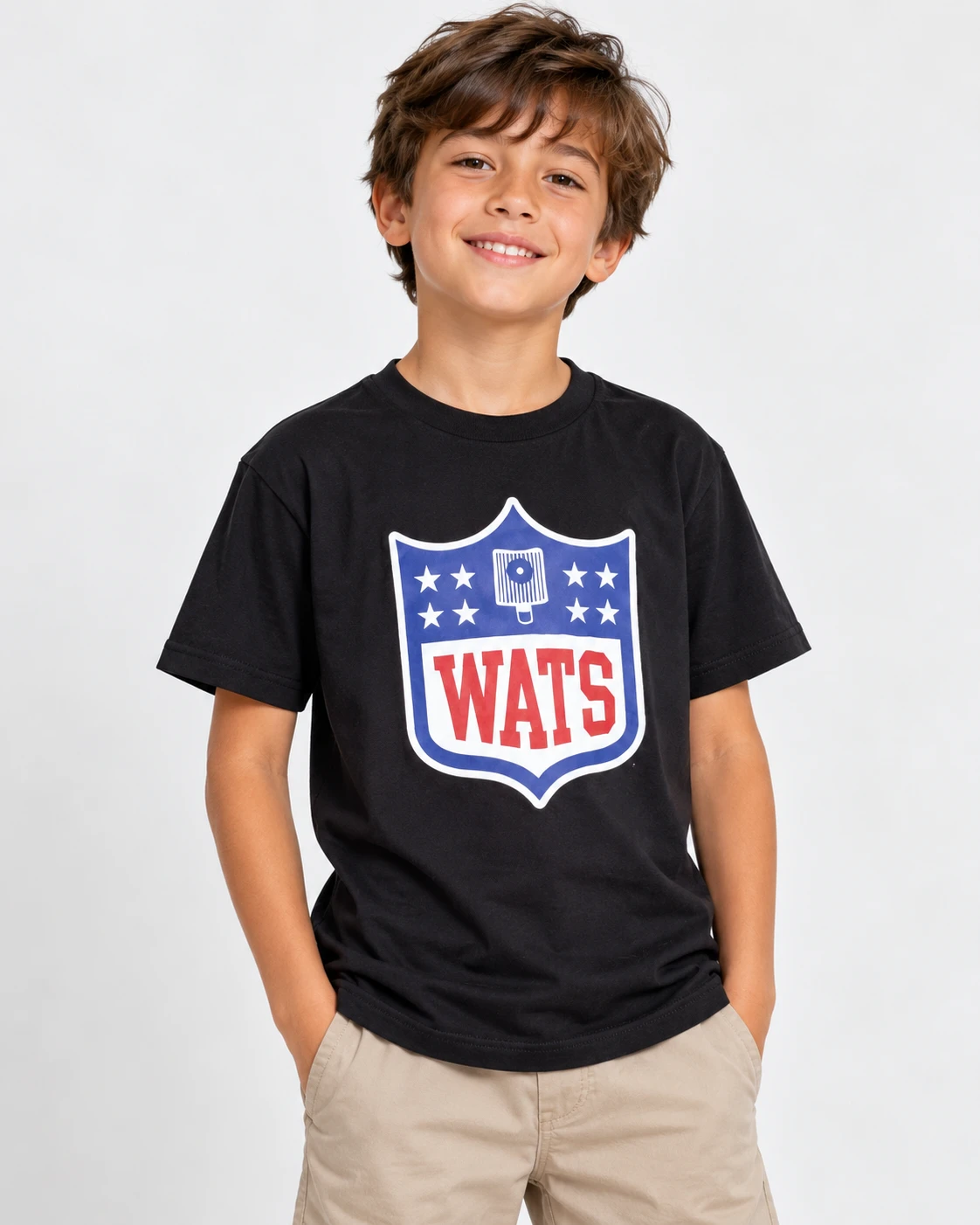 Menino usando a camiseta